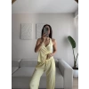 Boyun Geçmeli Yan Bağcık İkili Takım - SARI