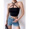 Boyun Halka Detay Crop-SİYAH