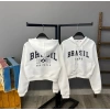 Brasil Sao Paulo Kapüşonlu Crop Hırka