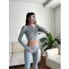 Bsk Crop & İspanyol Taytlı Takım - ANTRASİT