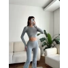 Bsk Crop & İspanyol Taytlı Takım - ANTRASİT