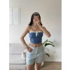 BSK Ön Bağcık Büstiyer - BEBE MAVİSİ