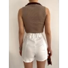 California Polo Yaka Crop-BEJ
