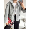 Cep Detay Kaşe Ceket - GRİ