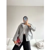 Cep Detay Kaşe Ceket - GRİ