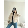 Cep Detay Kaşe Ceket - KREM