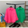 Cep Detay Oversize Basic Gömlek-PEMBE