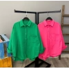 Cep Detay Oversize Basic Gömlek-YEŞİL