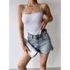 Çift Askılı Kaşkorse Bodysuit-BEYAZ