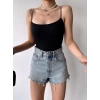 Çift Askılı Kaşkorse Bodysuit-SİYAH