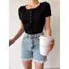 Çıt Çıt Yaka Kaşkorse Crop-SİYAH