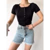 Çıt Çıt Yaka Kaşkorse Crop-SİYAH