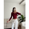 Çıtçıtlı Basic Crop - BORDO