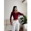 Çıtçıtlı Basic Crop - BORDO