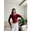 Çıtçıtlı Basic Crop - BORDO