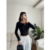 Çıtçıtlı Basic Crop - SİYAH