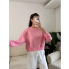Crop Basic Sweat - PEMBE