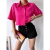 Crop Gömlek-PEMBE