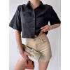 Crop Gömlek-SİYAH