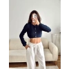 Crop Triko Hırka - LACİVERT