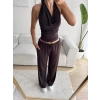 Degaje Bluz Pantolon Takım - KAHVE