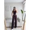 Degaje Bluz Pantolon Takım - KAHVE