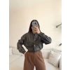 Deri Bomber Ceket-FÜME