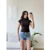 Dik Yaka Modal Crop - KAHVE