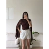 Drapeli Pelerin Bodysuit - KAHVE