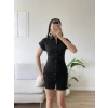 Düğmeli Denim Elbise