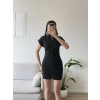Düğmeli Denim Elbise