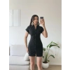 Düğmeli Denim Elbise