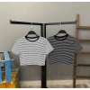 Enine Çizgili Kaşkorse Crop-BEYAZ