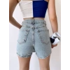 Etek Görünümlü Kot Şort-MAVİ