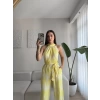 Etnik Desen Boyun Geçmeli Tulum - SARI