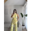 Etnik Desen Boyun Geçmeli Tulum - SARI