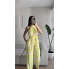 Etnik Desen Boyun Geçmeli Tulum - SARI