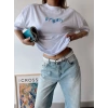 Eye Hearts Unisex Oversize T-shirt-BEYAZ