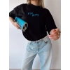 Eye Hearts Unisex Oversize T-shirt-SİYAH