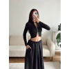 Fermuar Detay Crop - SİYAH