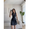 Fermuar Yaka Fit Elbise - FÜME