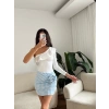 Fırfırlı Tek Omuz Bodysuit - BEYAZ