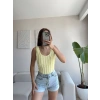 Fitilli Sırt Oval Crop - SARI