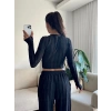 Fitilli Ters Dikiş İkili Takım - SİYAH