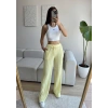 Fitilli Yüksek Bel Pantolon - SARI