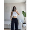 Fitilli Yüksek Bel Pantolon - SİYAH