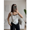 Fiyonklu Garnili Bluz - BEYAZ