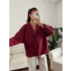 Fiyonklu Kırçıllı Ceket - BORDO