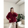 Fiyonklu Kırçıllı Ceket - BORDO