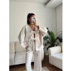 Fiyonklu Kırçıllı Ceket - BEJ